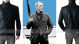 James Bond Barbour Beacon Heritage Waxed Skyfall Black Leather Jacket<em></em>